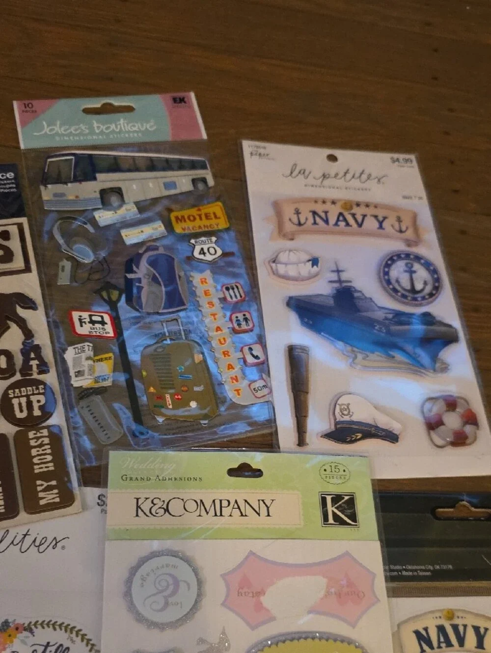 Assorted Scrapbooking Stickers and Embellishments W/ Storage Case : All NEW